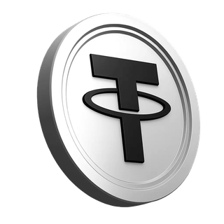 Imagem da moeda Tether USDT apresentada na secção informativa da plataforma